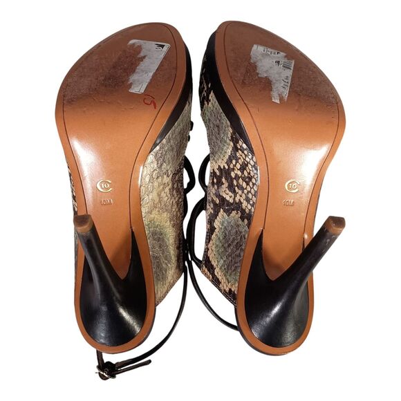 10 Crosby Derek Lam Pumps Shoes Heels Strappy Animal Pring Open Toe Womens 10 - Picture 10 of 10